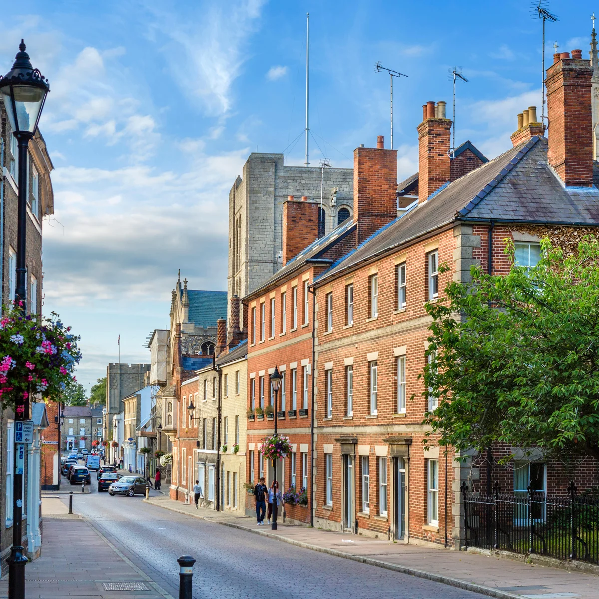 Historic town centre street in Bury St Edmunds